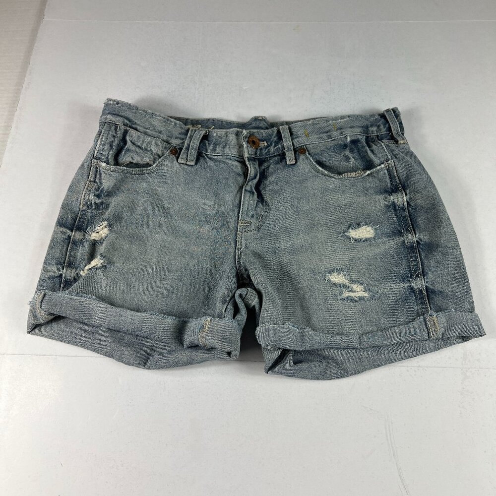 Madewell Jean Shorts Women's Measured 31 Low Rise Distressed Denim Jorts Tag 27